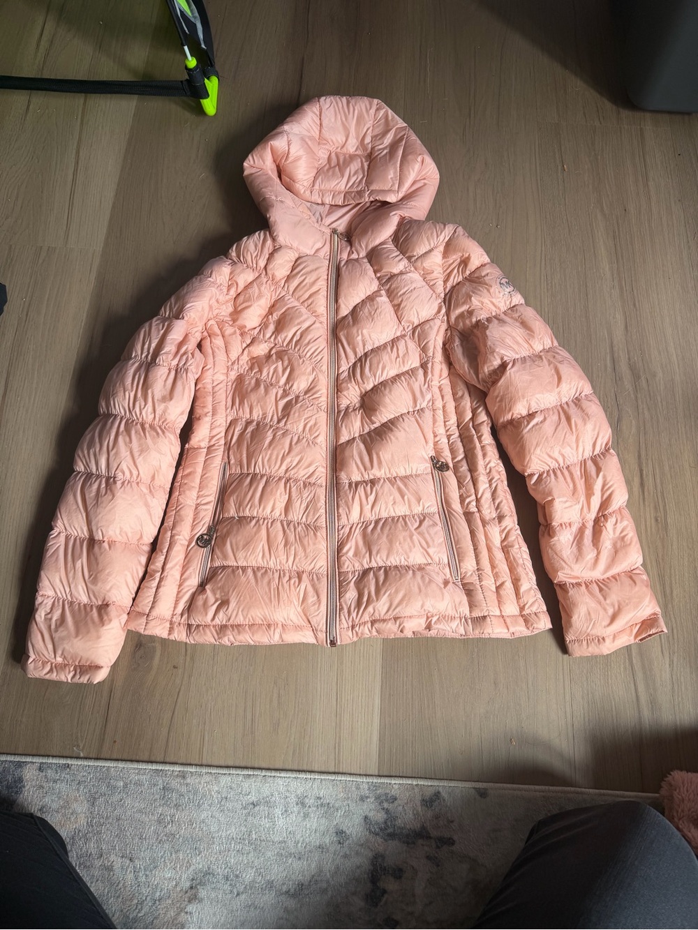 Michael Kors women’s ' Quilted Hooded Puffer Jacket - Peach